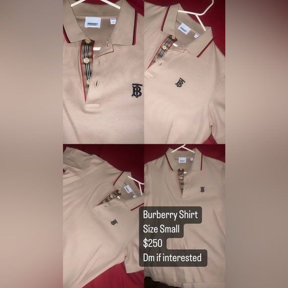 Burberry Shirt Size Small / Tan Color Great Condition !